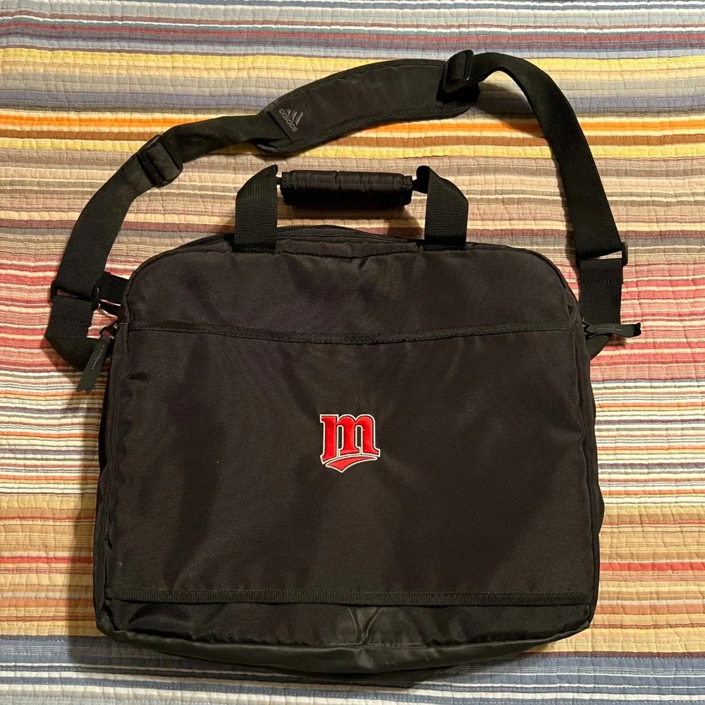 Adidas Black Messenger Bag Laptop Briefcase Shoulder Travel Work Gym